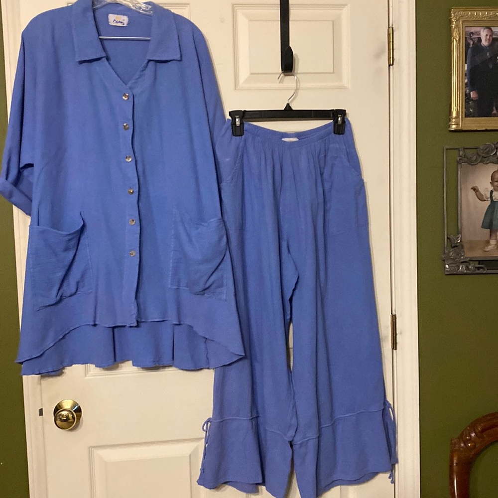 A two piece shirt & pants